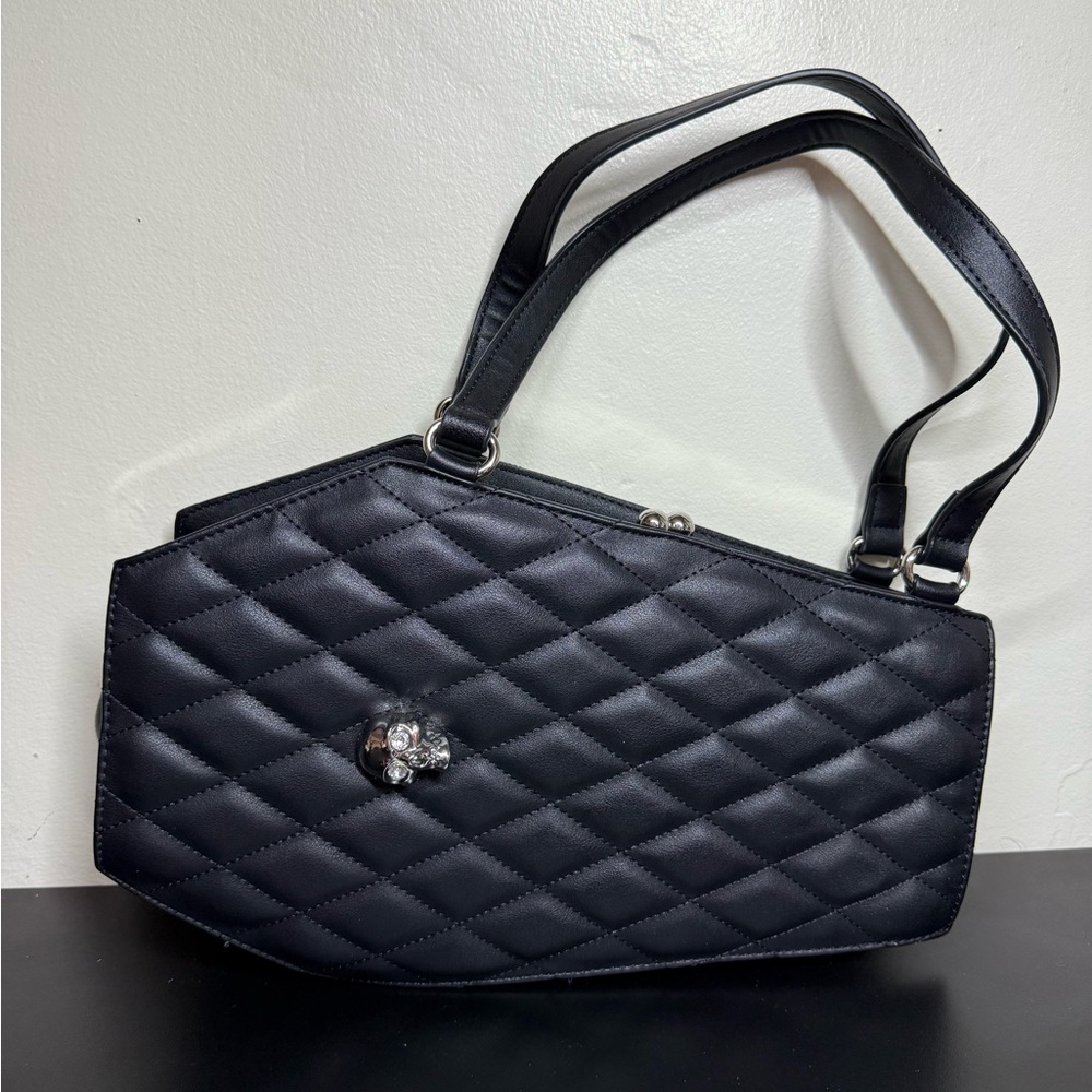 Lux de Ville Black Quilted coffin bag